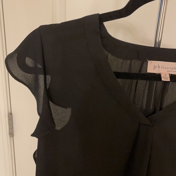 Black Ruffle Sleeve Tank Blouse - Picture 3 of 3